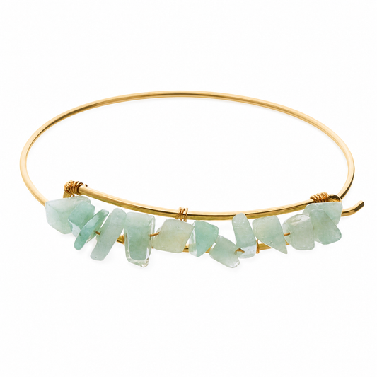 Amazonite Semiprecious Chips Bangle - 15446AZ