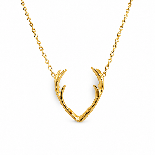Delicate Antler Necklace — approved Western Default Title shiny gold product photo — 15669
