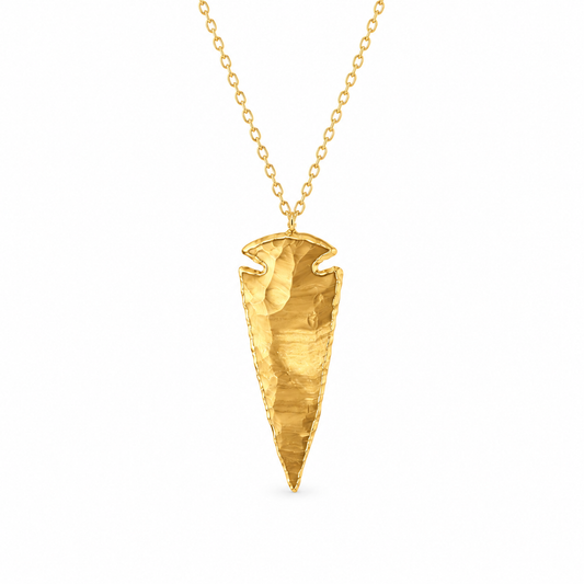 Jumbo Organic Gilded Arrowhead Necklace — approved Western Default Title shiny gold product photo — 16151