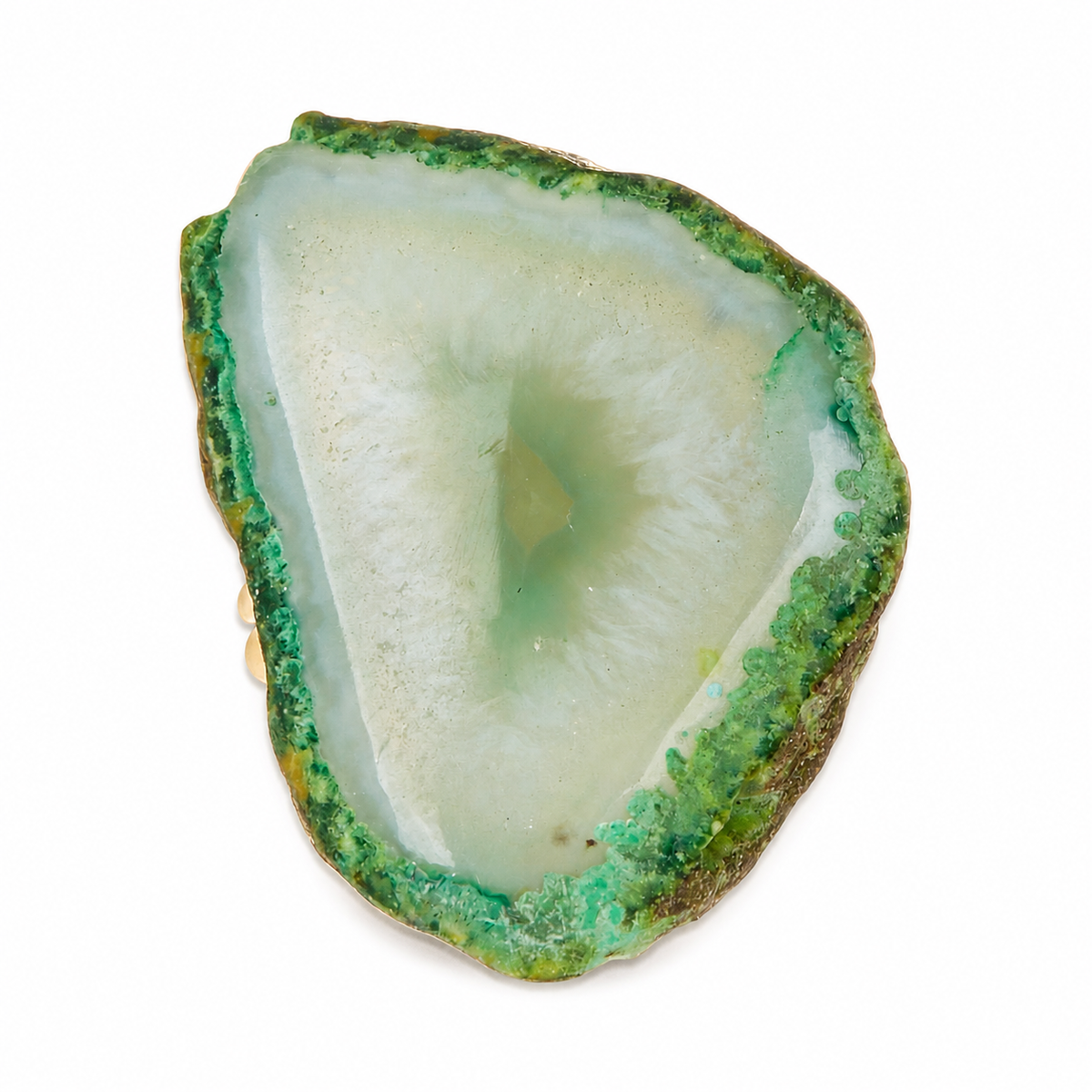 Small Organic Open Drusy Sage Agate Ring - 17051SA