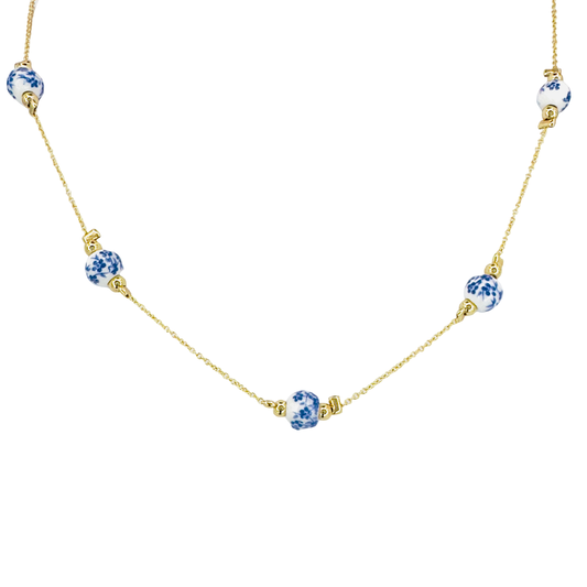 Chinoiserie Small Bead Station Necklace