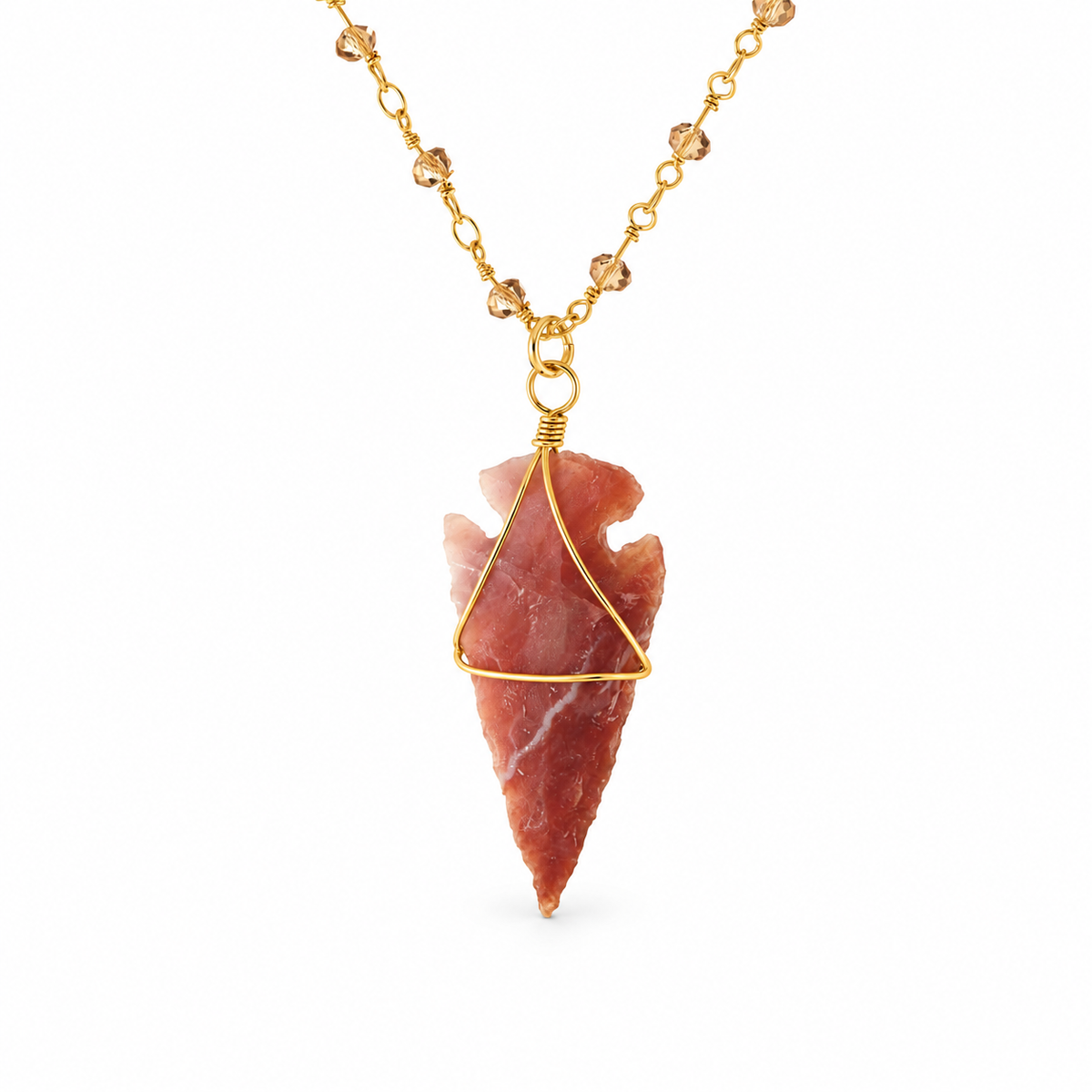 Organic Medium Arrowhead Beaded Necklace — approved Western Default Title shiny gold product photo — 19280m