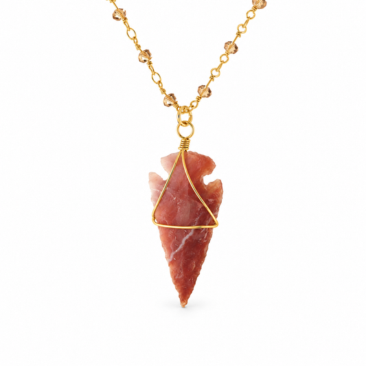 Organic Medium Arrowhead Beaded Necklace — approved Western Default Title shiny gold product photo — 19280m