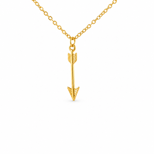 Dainty Point Down Arrow Charm Necklace — approved Western Default Title shiny gold product photo — 19443