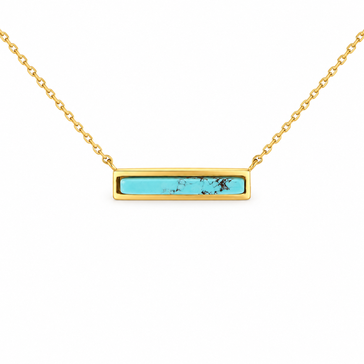 Sleek Semiprecious Bar Necklace — approved Western Default Title shiny gold product photo — 19625