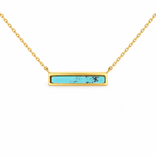 Sleek Semiprecious Bar Necklace — approved Western Default Title shiny gold product photo — 19625