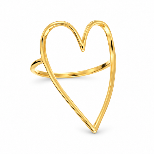 Heart Outline Ring — approved Hearts collection luxury white background product photo