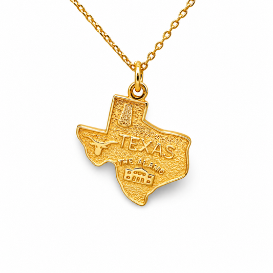 Small Texas Alamo State Necklace — approved Western Gold shiny gold product photo — 20368-gold