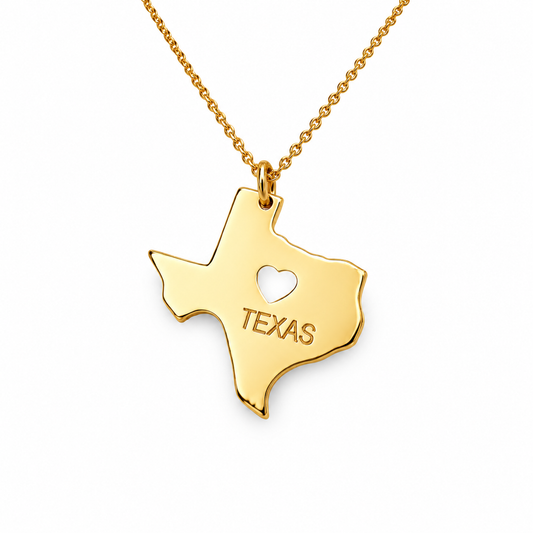 Gloss Texas Heart Cut Out Necklace — approved Western Default Title shiny gold product photo — 20820