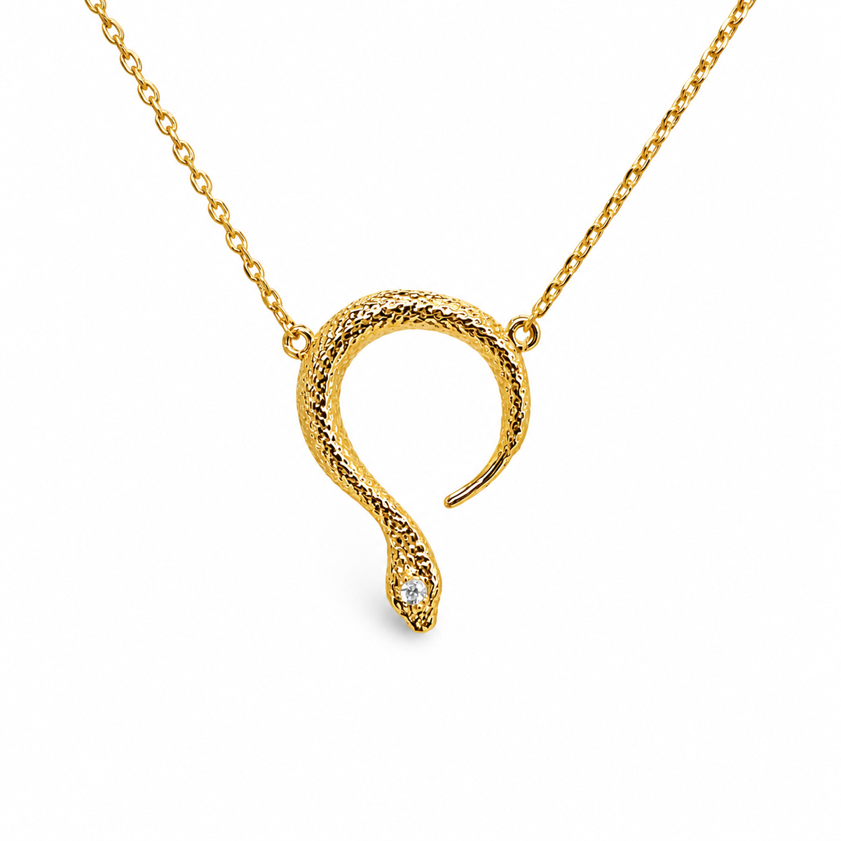 Loop Around CZ Snake Festoon Necklace — approved Western Default Title shiny gold product photo — 20991