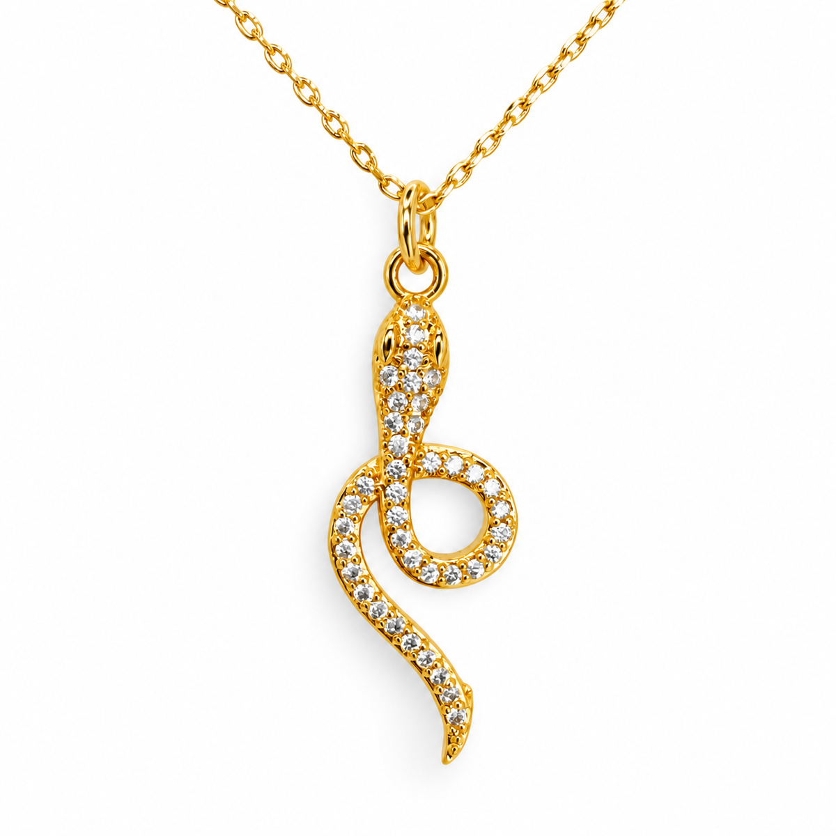Pave Loop Tail Snake Necklace — approved Western Default Title shiny gold product photo — 21330
