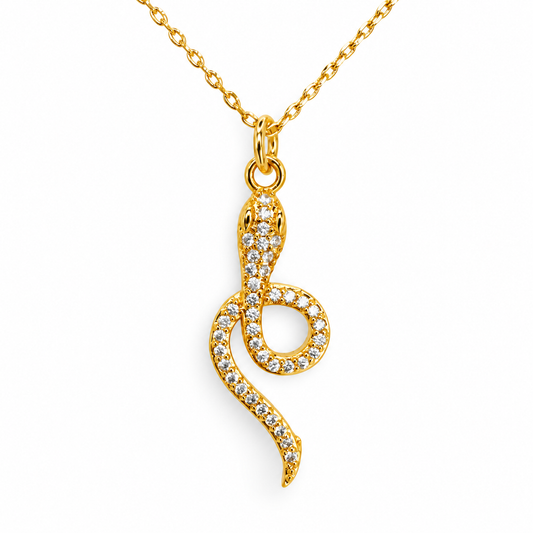 Pave Loop Tail Snake Necklace — approved Western Default Title shiny gold product photo — 21330