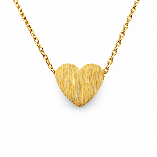 Small Flat Etched Block Slide Heart Necklace — approved Hearts collection luxury white background product photo