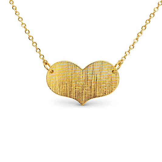 Etched Wide Flat Festoon Heart Necklace — approved Hearts collection luxury white background product photo