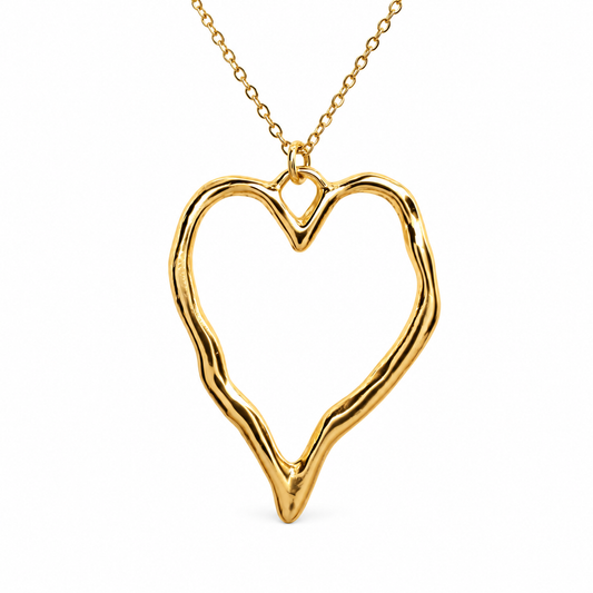 Organic Medium Heart Outline Necklace — approved Hearts collection luxury white background product photo