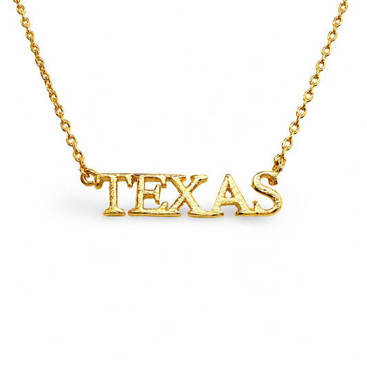 Etched Festoon "Texas" Necklace — approved Western Default Title shiny gold product photo — 22628