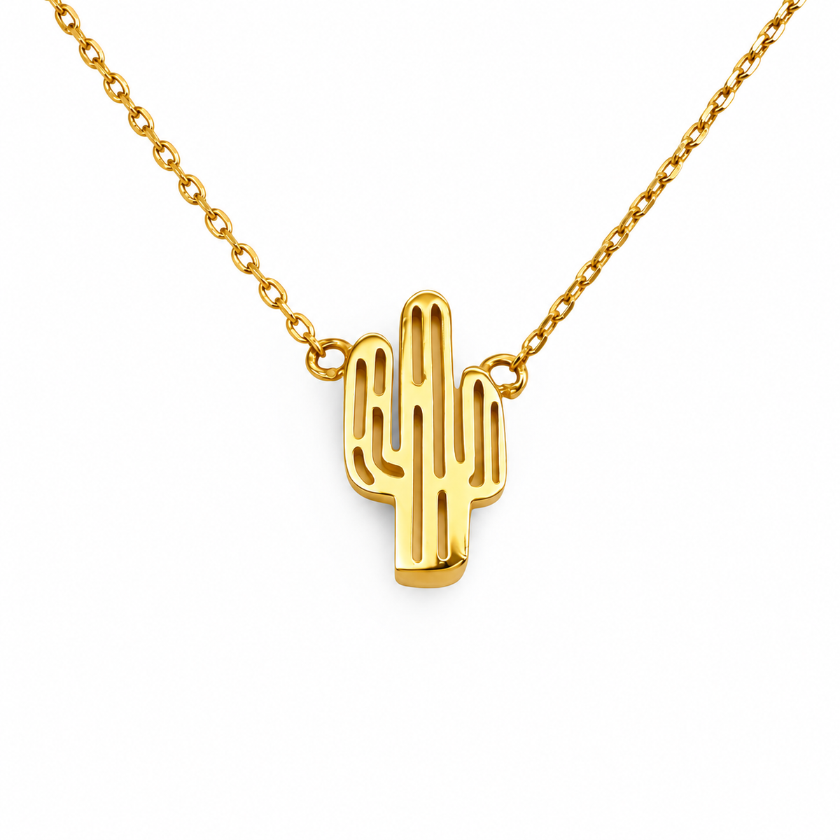 Small Outlined Festoon Cactus Necklace — approved Western Default Title shiny gold product photo — 22855