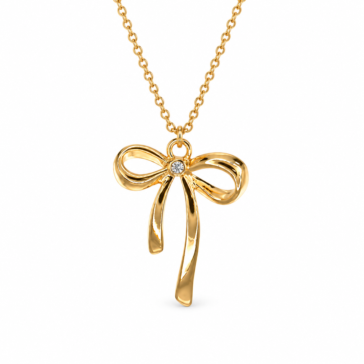 Medium French Bow Necklace — luxury white background product photo