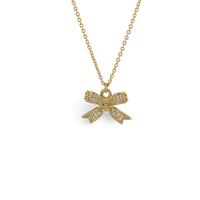 Pave CZ Tiffany Bow Necklace