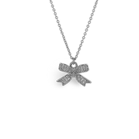 Pave CZ Tiffany Bow Necklace