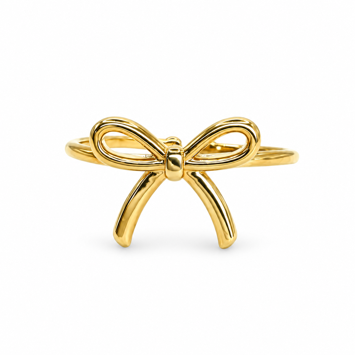 Thin Tight Gloss Bow Ring — luxury white background product photo