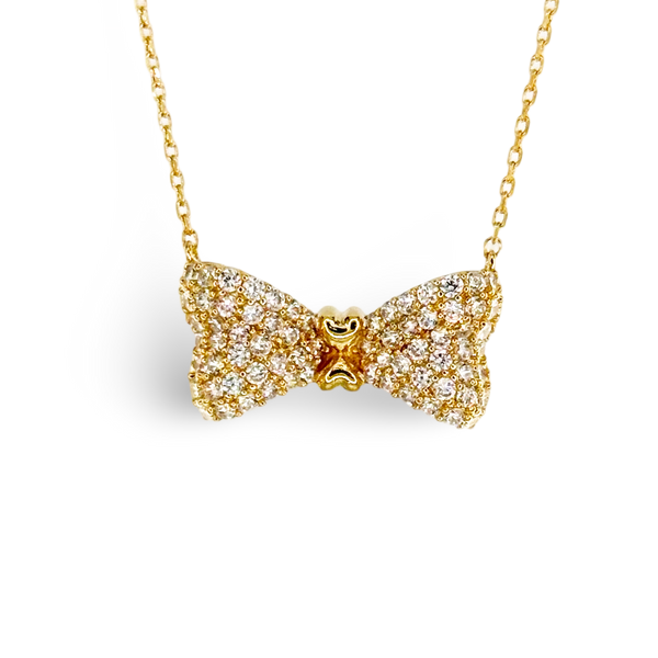 Pave Tuxedo Bow Festoon Necklace