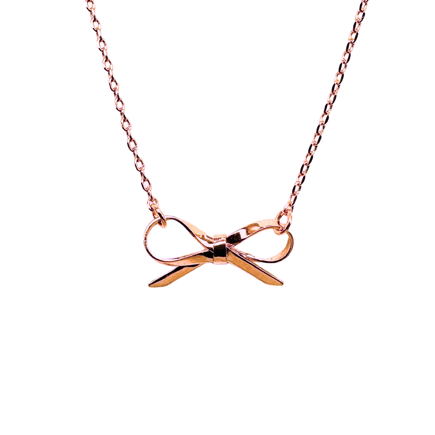 Small Sleek Gloss Festoon Bow Necklace