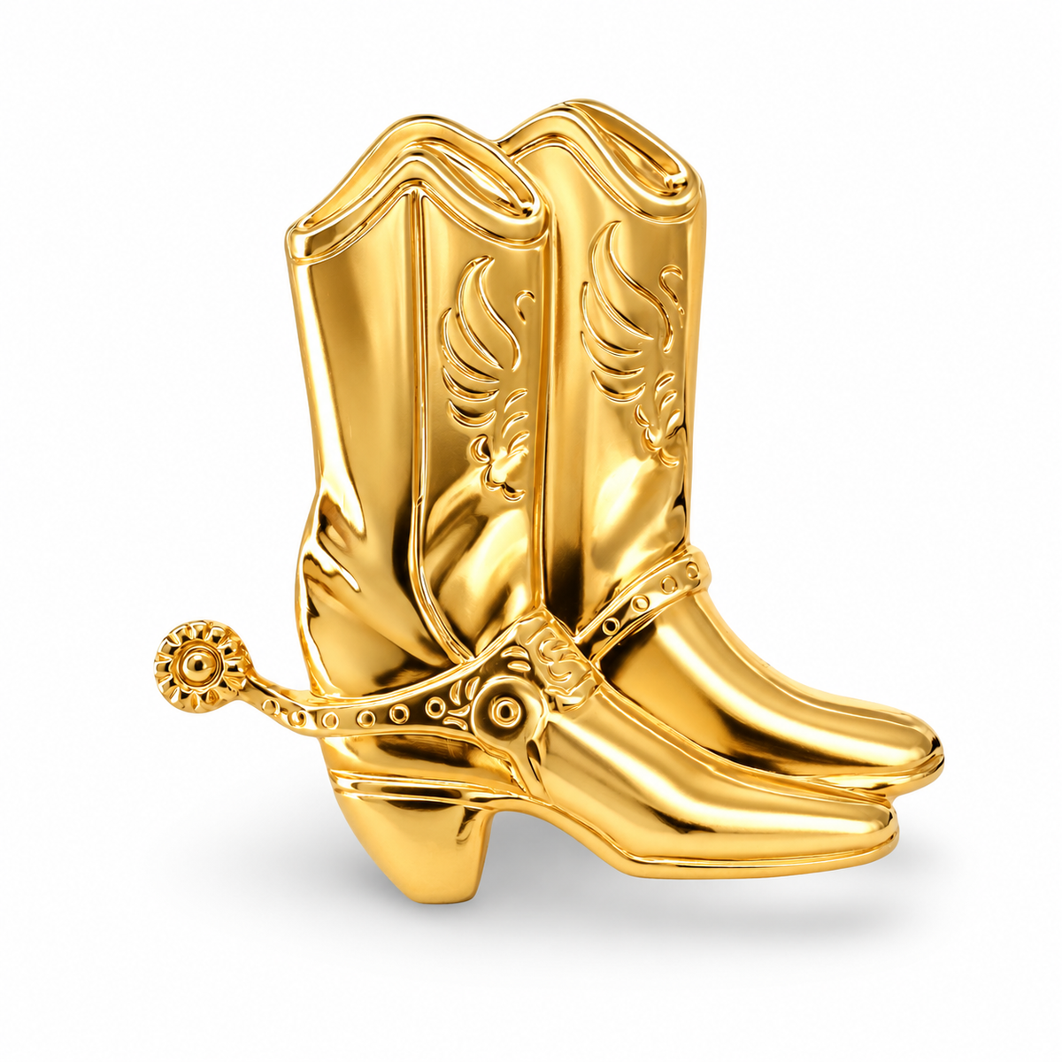 Large Double Boot Ring — approved Western Gold shiny gold product photo — 23680-gold