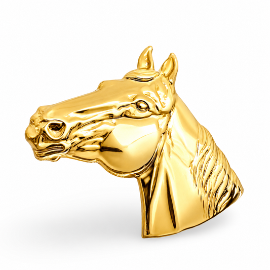 Large Horsehead Ring — approved Western Gold shiny gold product photo — 23681-gold
