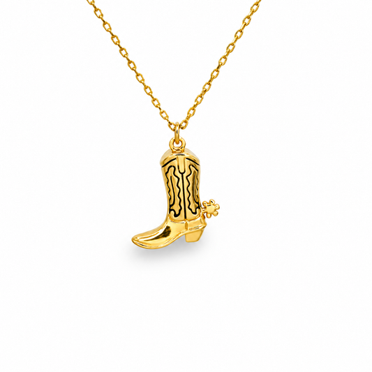 Pattern Detail Boot with Spur Necklace — approved Western Default Title shiny gold product photo — 23912