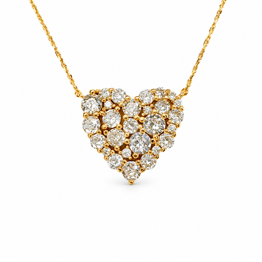CZ Bubble Heart Festoon Serpentine Necklace — approved Hearts collection luxury white background product photo