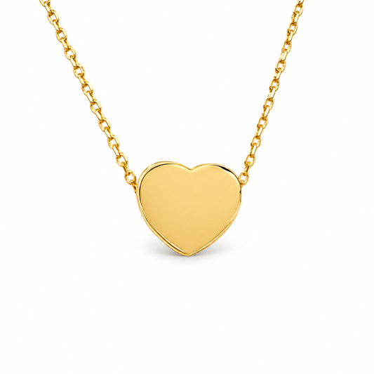 Flat Gloss Pave Edge Slide Heart Necklace — approved Hearts collection luxury white background product photo