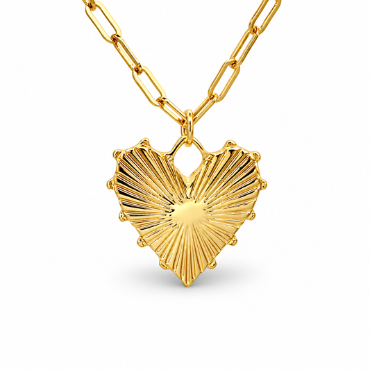 Medium Strobe Heart Paperclip Chain Necklace — approved Hearts collection luxury white background product photo