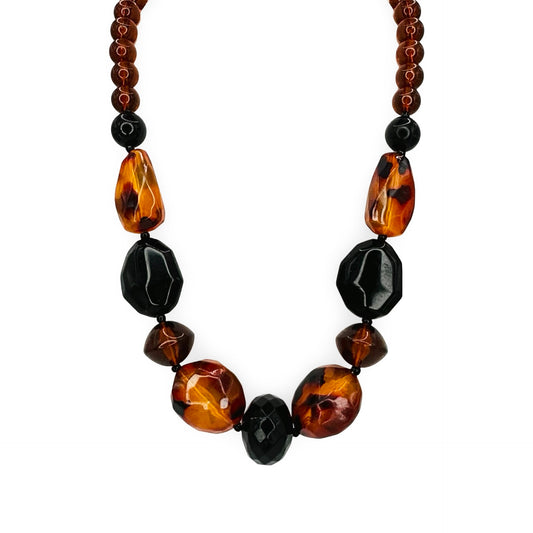 Animal Print Chunky Lucite Necklace