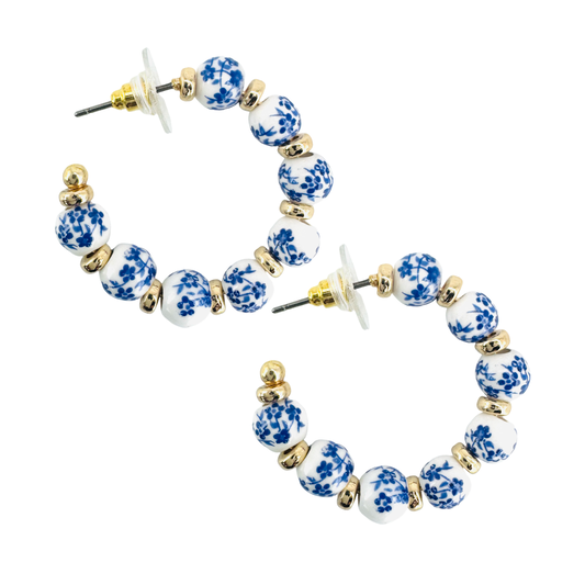Porcelain Hoop Earrings