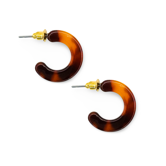 Animal Print Small Flat Hoop Earrings