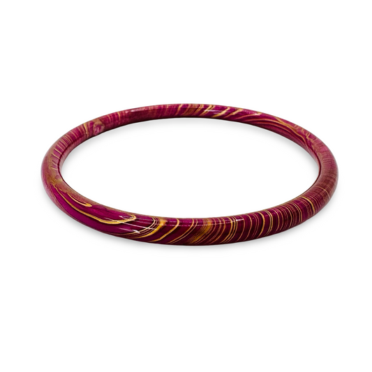 Narrow Marble Decoupage Bangle Set