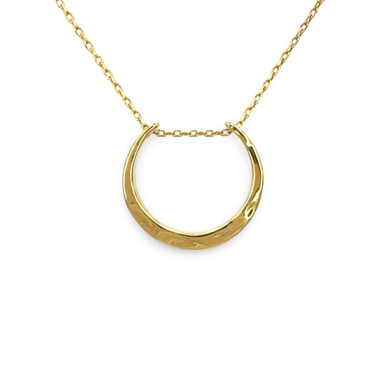 Medium Glossy Hammered Horseshoe Slide Necklace