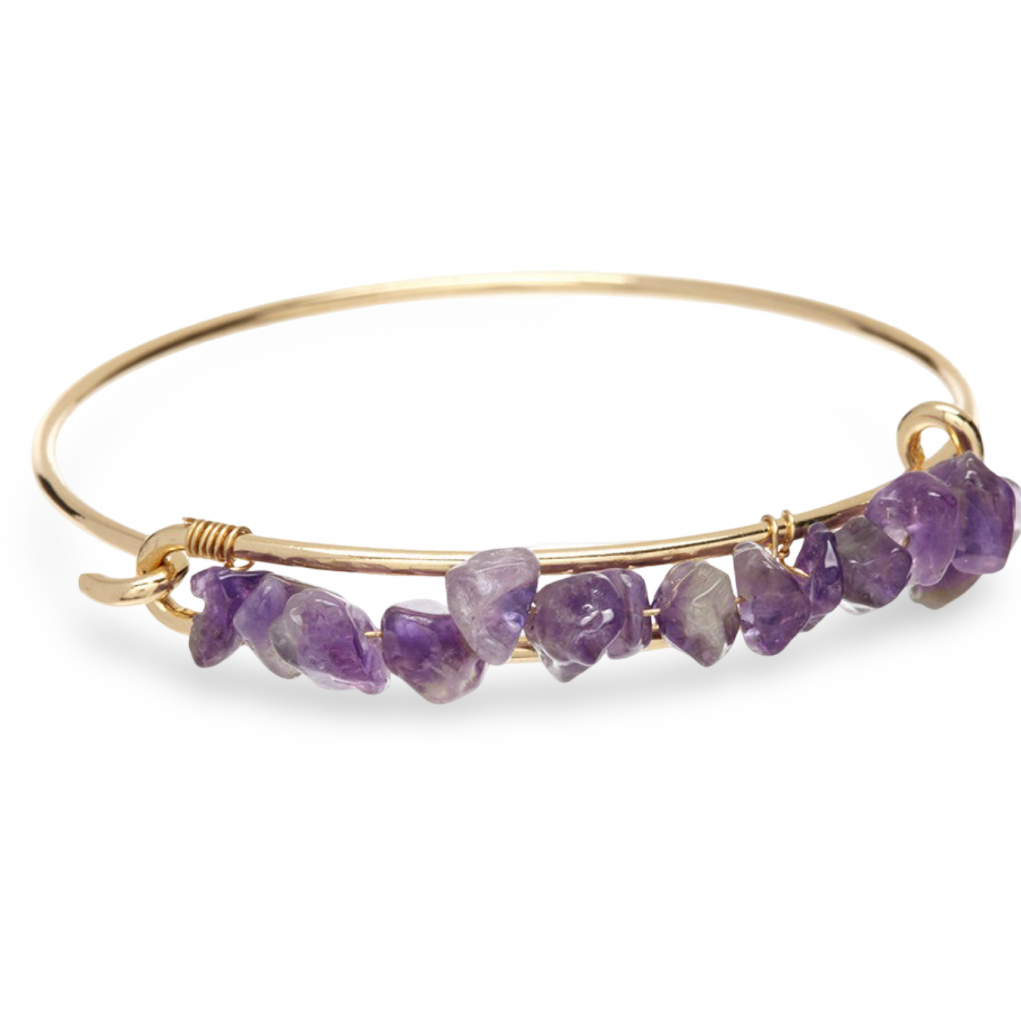 Amethyst Semiprecious Chips Bangle