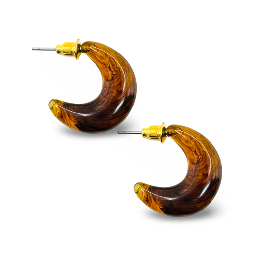 Small Lucite Crescent Hoop Earrings