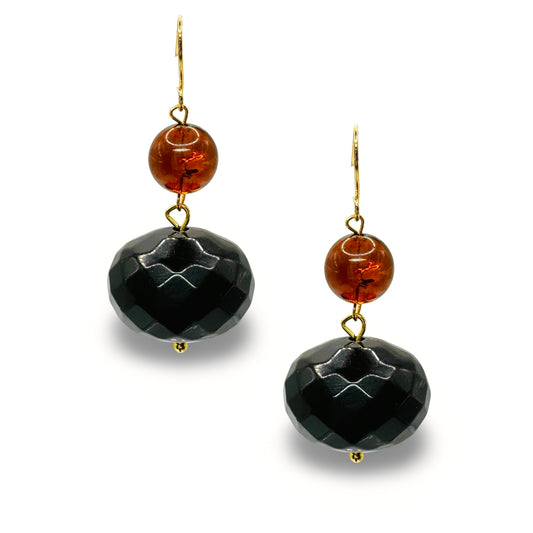 Animal Print Chunky Double Drop Lucite Earrings