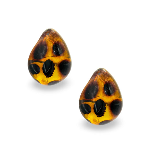 Animal Print Lucite Teardrop Earrings