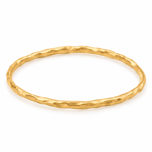 Handmade Organic Hammered Bangle - Matte