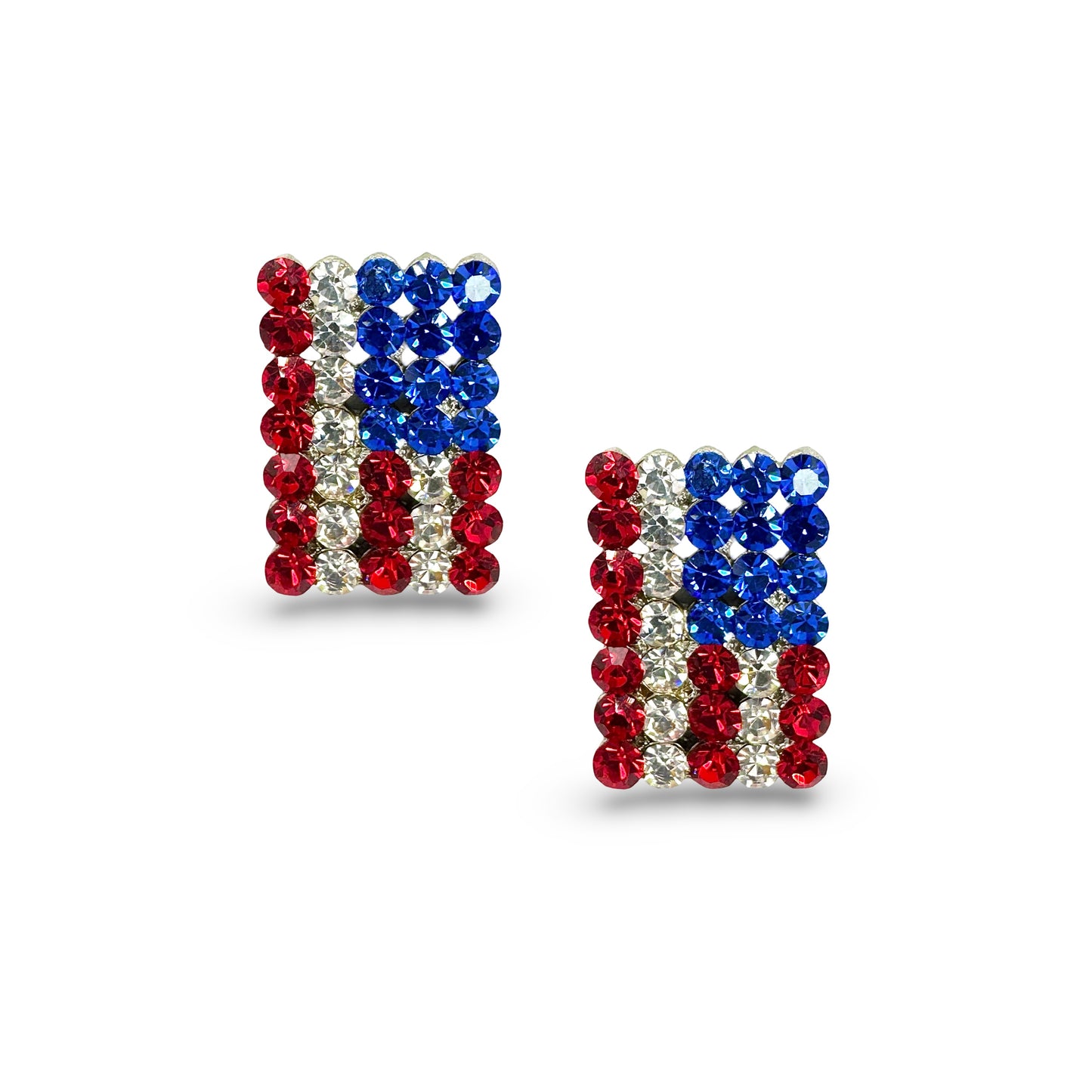 Large Pave Crystal Flag Earrings
