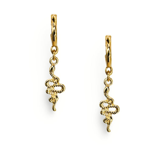 Glossy Squiggle Snake Hoop Earrings