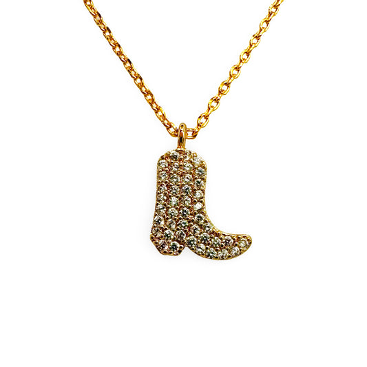Small Flat Pave Boot Necklace