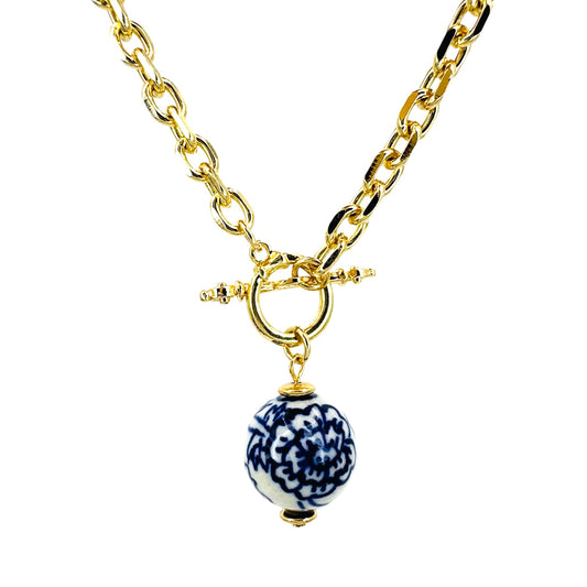 Chinoiserie Bead Toggle Necklace