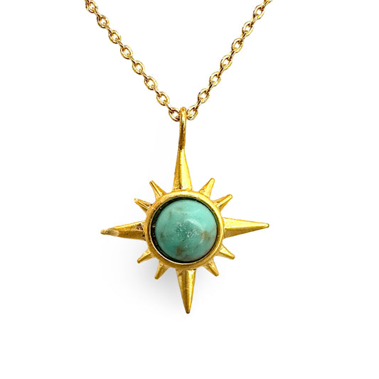 Turquoise Cabochon North Star Necklace