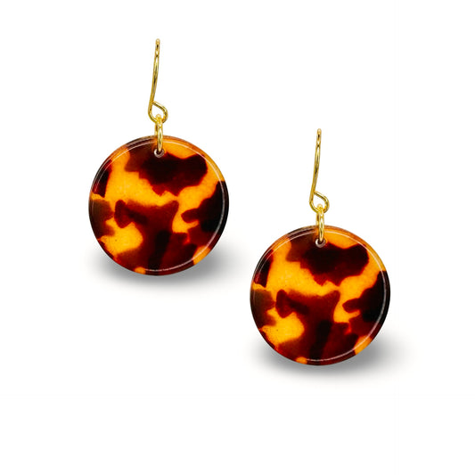 Animal Print Lucite Disc Earrings