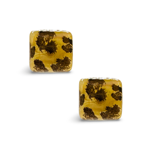 Animal Print Square Stud Earrings